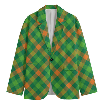 St. Patrick's Day Buffalo Pattern Print Men's Blazer
