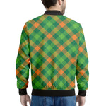 St. Patrick's Day Buffalo Pattern Print Men's Bomber Jacket