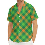 St. Patrick's Day Buffalo Pattern Print Men's Deep V-Neck Shirt