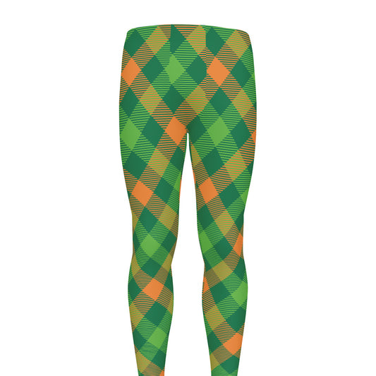 St. Patrick's Day Buffalo Pattern Print Men's leggings