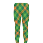 St. Patrick's Day Buffalo Pattern Print Men's leggings