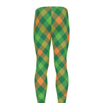 St. Patrick's Day Buffalo Pattern Print Men's leggings