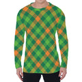 St. Patrick's Day Buffalo Pattern Print Men's Long Sleeve T-Shirt