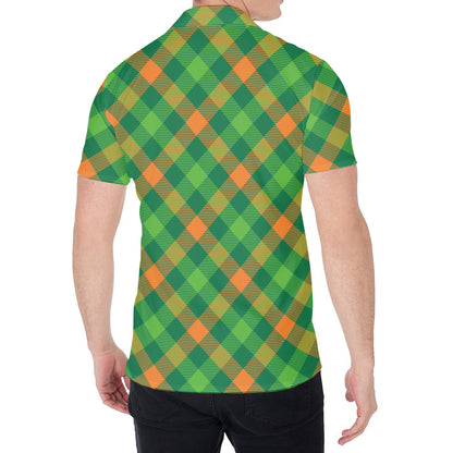 St. Patrick's Day Buffalo Pattern Print Men's Shirt