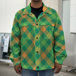 St. Patrick's Day Buffalo Pattern Print Men's Shirt Jacket