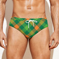 St. Patrick's Day Buffalo Pattern Print Men's Swim Briefs