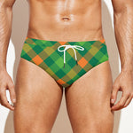 St. Patrick's Day Buffalo Pattern Print Men's Swim Briefs