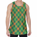 St. Patrick's Day Buffalo Pattern Print Men's Velvet Tank Top