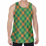 St. Patrick's Day Buffalo Pattern Print Men's Velvet Tank Top