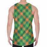 St. Patrick's Day Buffalo Pattern Print Men's Velvet Tank Top