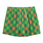 St. Patrick's Day Buffalo Pattern Print Mesh Shorts