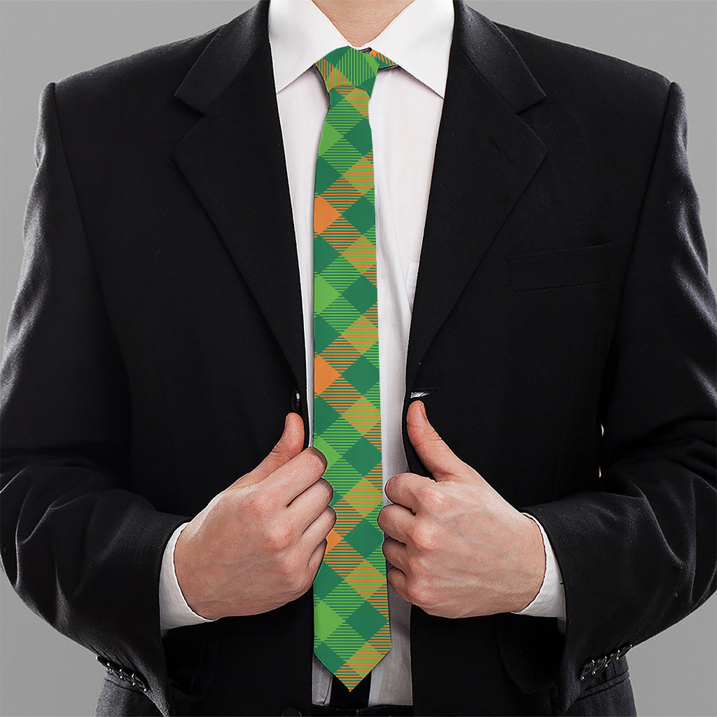 St. Patrick's Day Buffalo Pattern Print Necktie