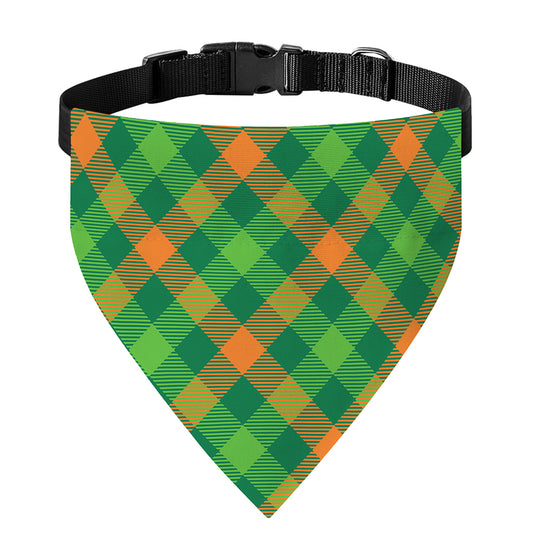 St. Patrick's Day Buffalo Pattern Print Over The Collar Dog Bandana