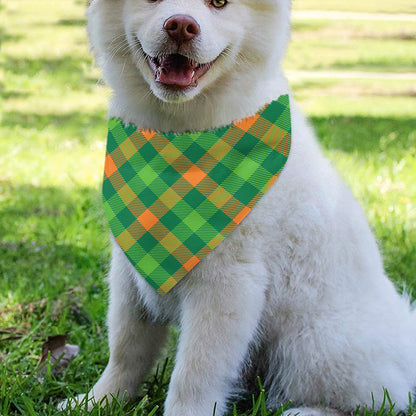 St. Patrick's Day Buffalo Pattern Print Over The Collar Dog Bandana