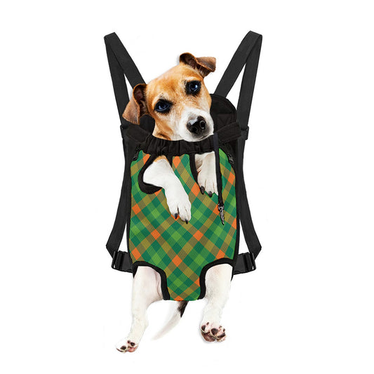 St. Patrick's Day Buffalo Pattern Print Pet Carrier Backpack