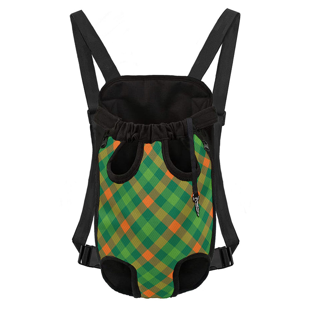 St. Patrick's Day Buffalo Pattern Print Pet Carrier Backpack