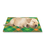 St. Patrick's Day Buffalo Pattern Print Pet Cooling Mat Cover