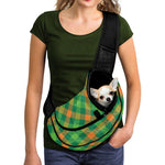 St. Patrick's Day Buffalo Pattern Print Pet Sling Carrier