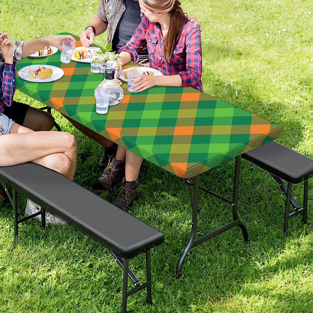 St. Patrick's Day Buffalo Pattern Print Picnic Table Cover