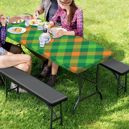 St. Patrick's Day Buffalo Pattern Print Picnic Table Cover