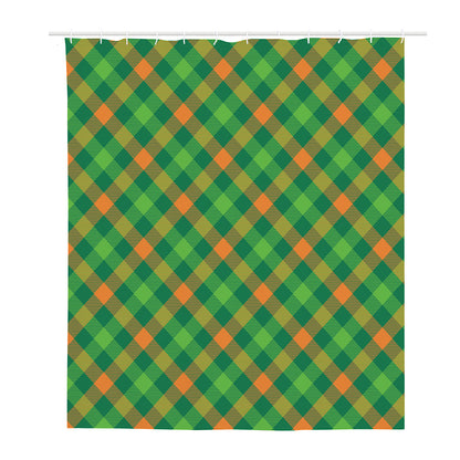 St. Patrick's Day Buffalo Pattern Print Polyester Shower Curtain