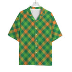 St. Patrick's Day Buffalo Pattern Print Rayon Hawaiian Shirt