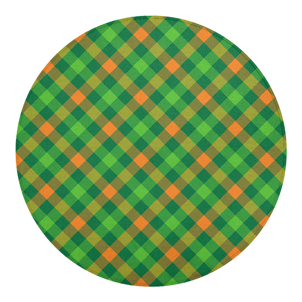St. Patrick's Day Buffalo Pattern Print Round Blanket
