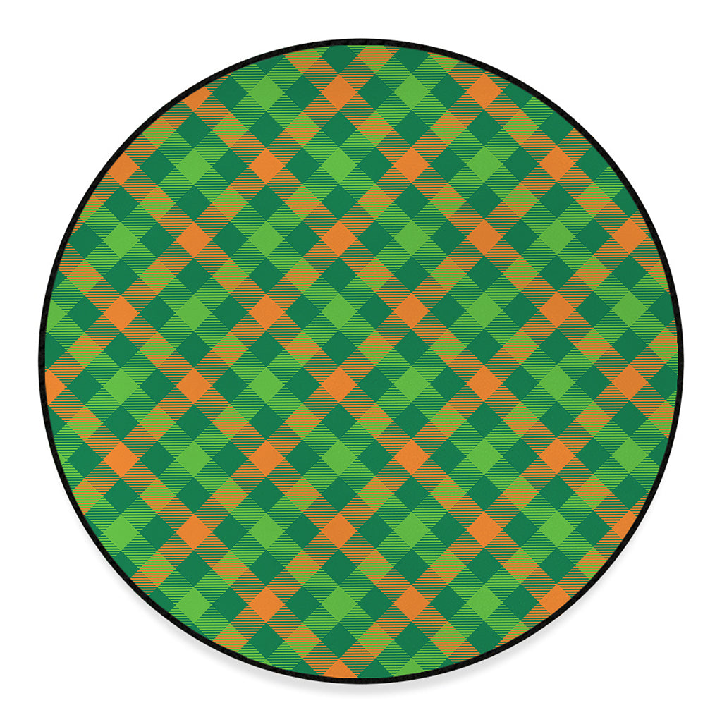 St. Patrick's Day Buffalo Pattern Print Round Floor Mat