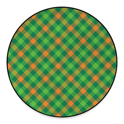 St. Patrick's Day Buffalo Pattern Print Round Floor Mat