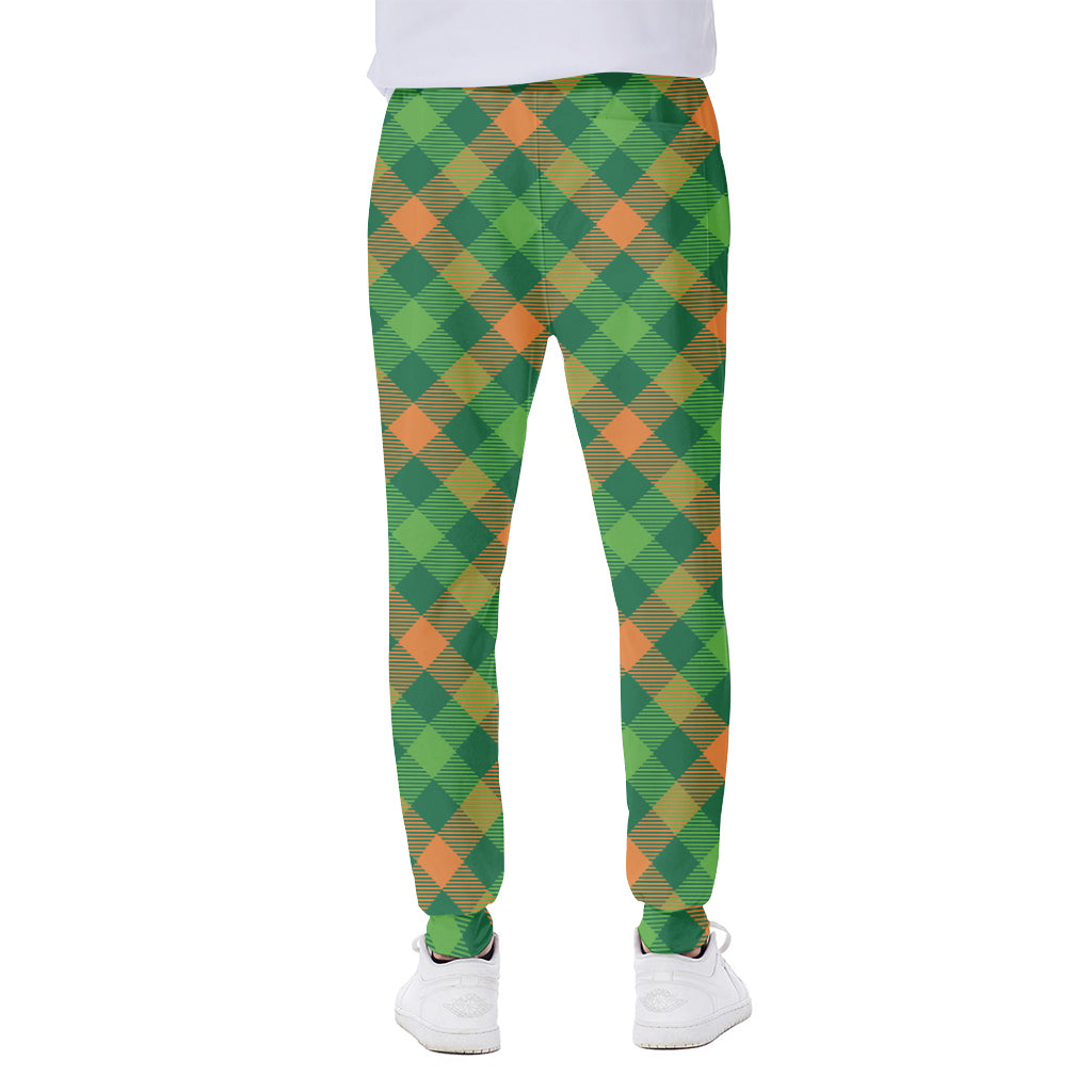 St. Patrick's Day Buffalo Pattern Print Scuba Joggers