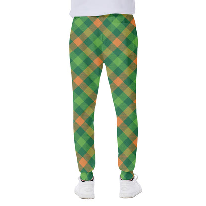 St. Patrick's Day Buffalo Pattern Print Scuba Joggers