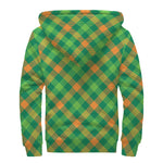 St. Patrick's Day Buffalo Pattern Print Sherpa Lined Zip Up Hoodie