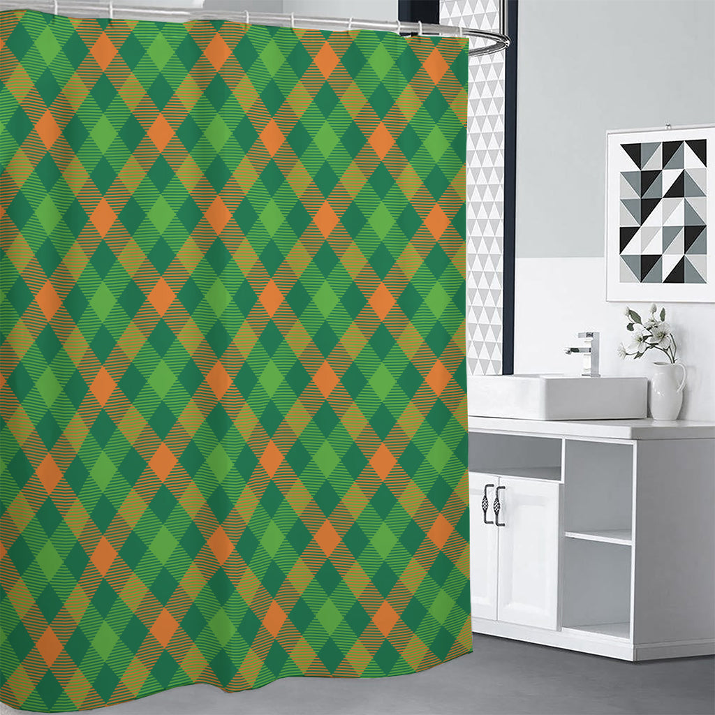 St. Patrick's Day Buffalo Pattern Print Shower Curtain