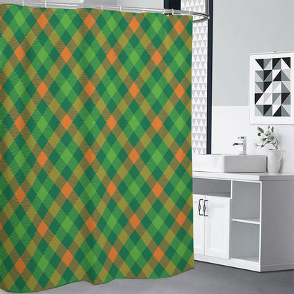 St. Patrick's Day Buffalo Pattern Print Shower Curtain