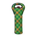 St. Patrick's Day Buffalo Pattern Print Single Neoprene Wine Tote