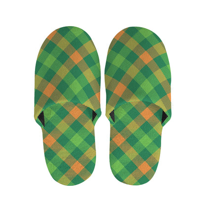 St. Patrick's Day Buffalo Pattern Print Slippers