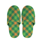 St. Patrick's Day Buffalo Pattern Print Slippers