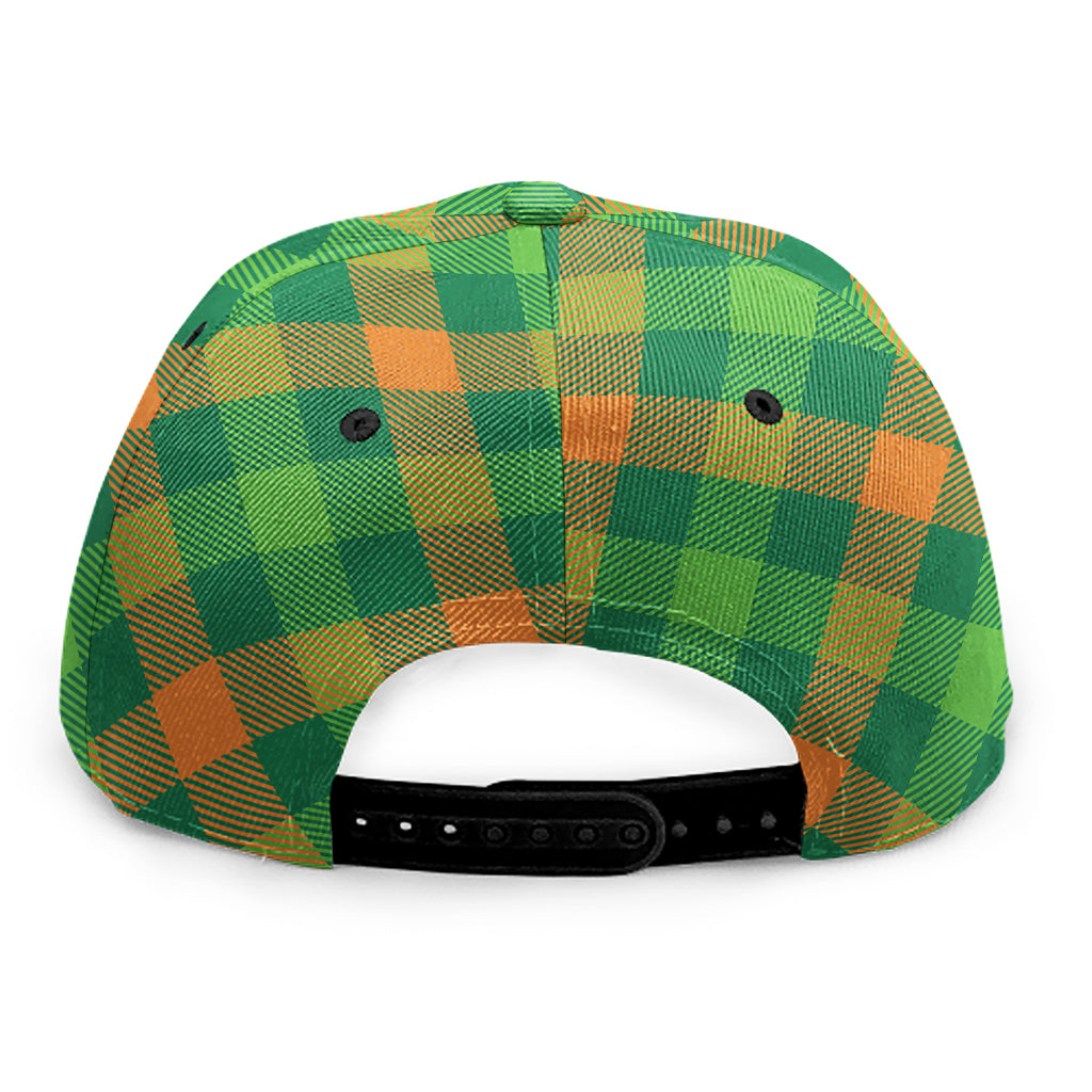 St. Patrick's Day Buffalo Pattern Print Snapback Cap