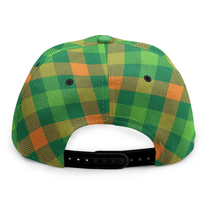St. Patrick's Day Buffalo Pattern Print Snapback Cap