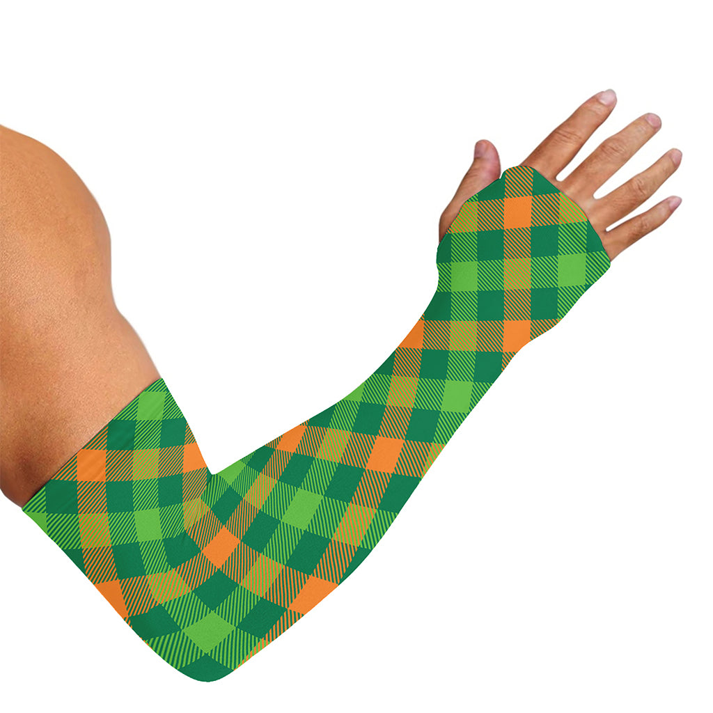 St. Patrick's Day Buffalo Pattern Print Sun Protection Arm Sleeves