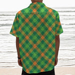 St. Patrick's Day Buffalo Pattern Print Textured Short Sleeve Shirt