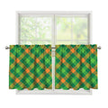 St. Patrick's Day Buffalo Pattern Print Tier Curtains