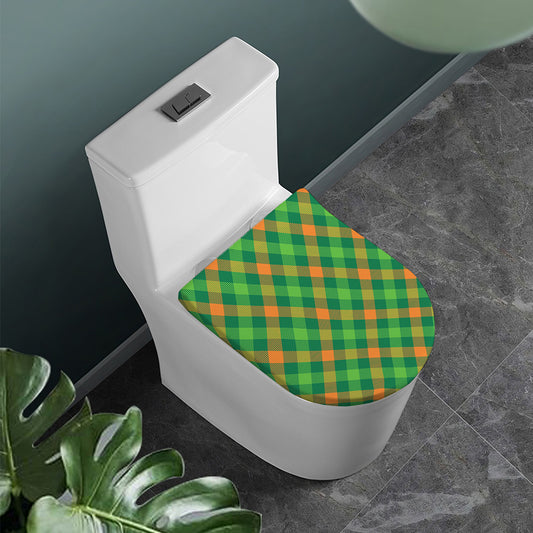 St. Patrick's Day Buffalo Pattern Print Toilet Lid Cover