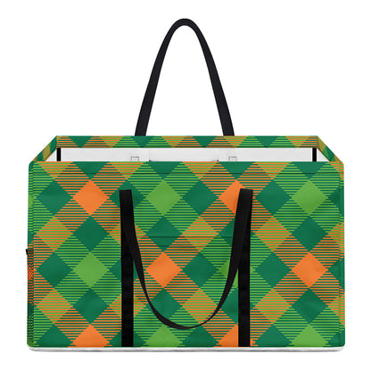 St. Patrick's Day Buffalo Pattern Print Utility Tote Bag
