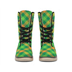 St. Patrick's Day Buffalo Pattern Print Winter Boots