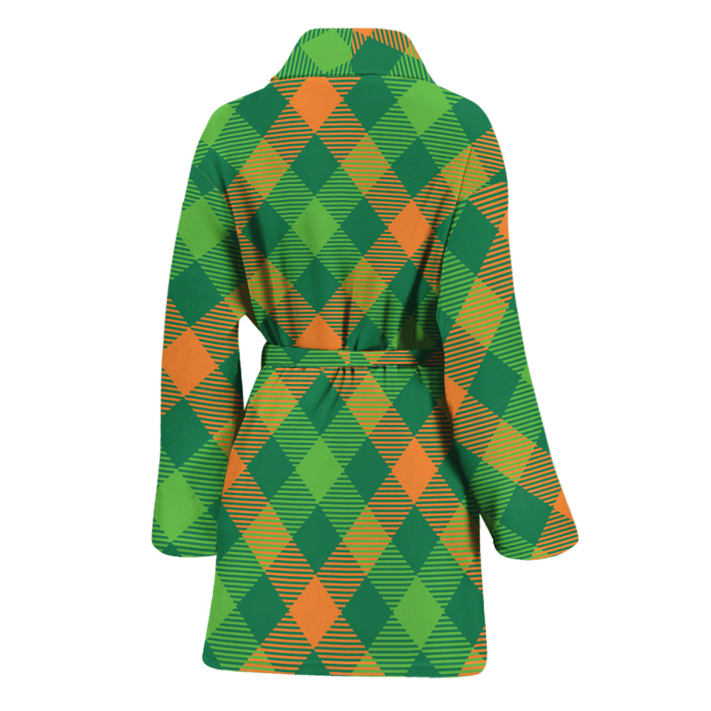 St. Patrick's Day Buffalo Pattern Print Women's Bathrobe