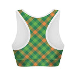 St. Patrick's Day Buffalo Pattern Print Women's Sports Bra