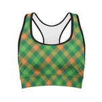 St. Patrick's Day Buffalo Pattern Print Women's Sports Bra