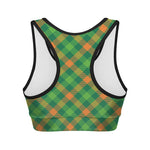 St. Patrick's Day Buffalo Pattern Print Women's Sports Bra