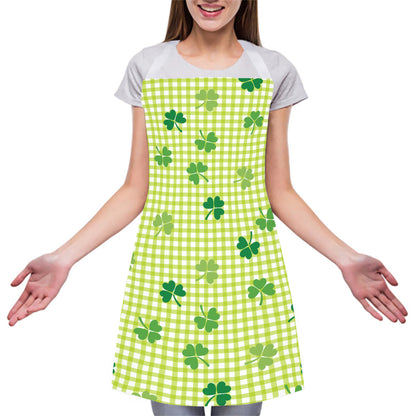 St. Patrick's Day Buffalo Plaid Print Adjustable Apron